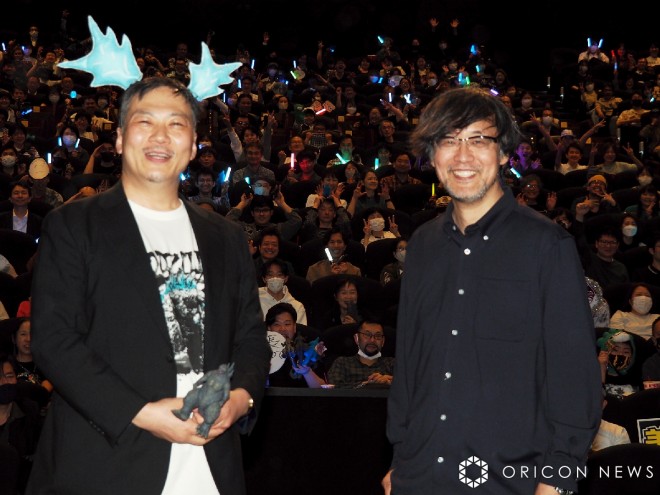 Mio Tanaka and Director Takashi Yamazaki at the "Godzilla-1.0 Operation Sea God (Wadatsumi) Support Screening" (©ORICON News inc.)