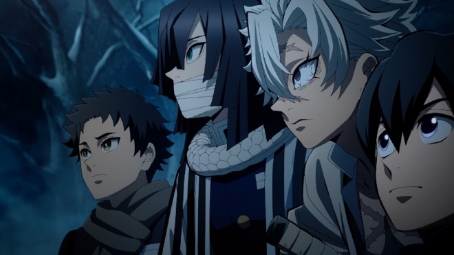 Scene cut from "Demon Slayer: Hashira Training Arc"