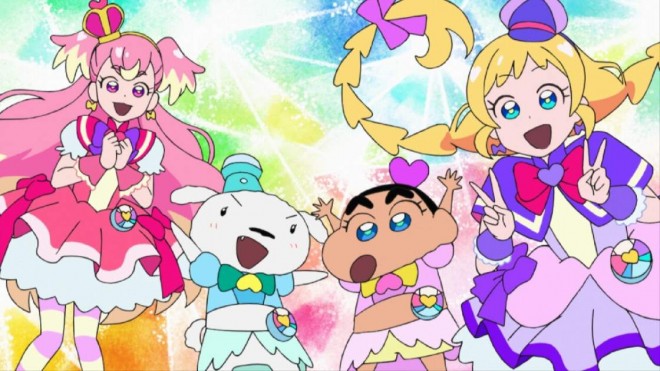 Collaboration Visual of "Crayon Shin-chan" and "Wonderful Precure!"