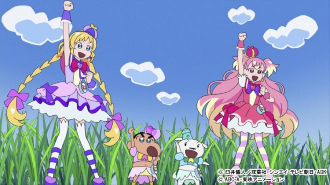 Collaboration Visual of "Crayon Shin-chan" and "Wonderful Precure!"