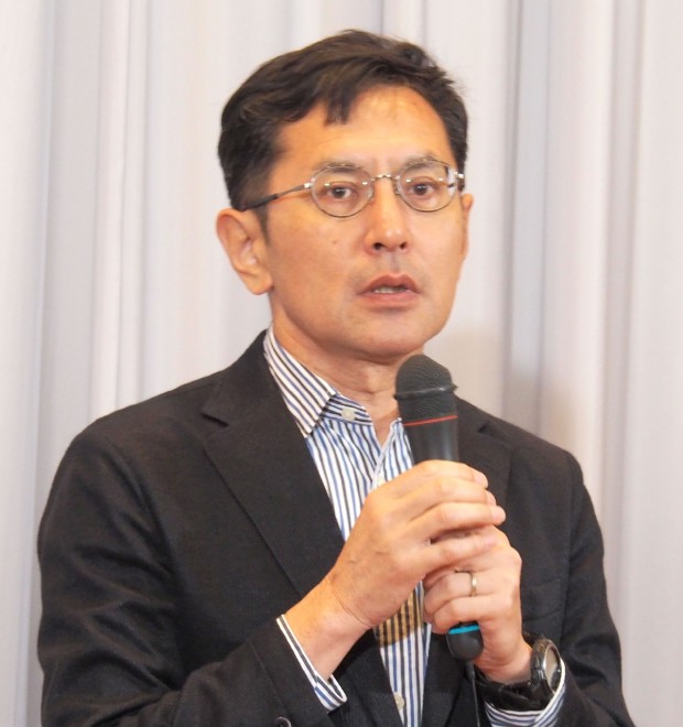 Goro Miyazaki speaking about Hayao Miyazaki's next project at the internal preview of the second part of the exhibition "How Do You Live?" Layout Edition (C) ORICON NewS inc.