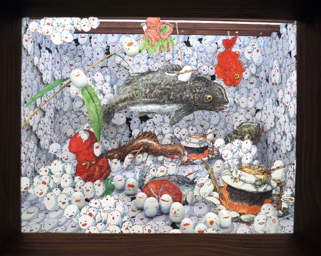 "Wara Wara" panorama box displayed at the internal preview of the second part of the exhibition "How Do You Live?" Layout Edition (C) ORICON NewS inc.