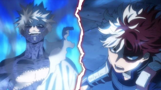 Scene cut from the 7th season of "My Hero Academia" 
