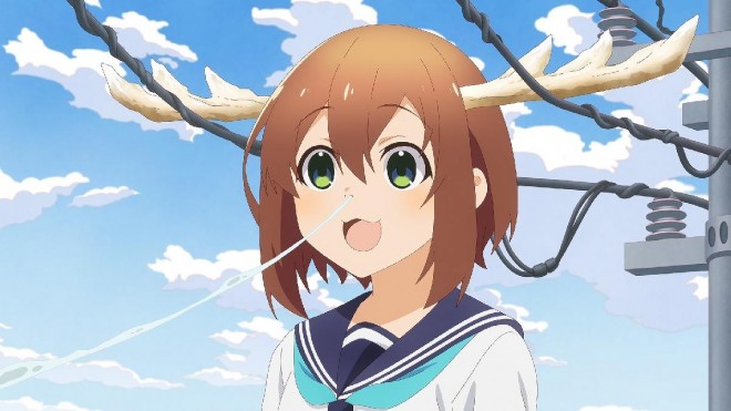 Scene cuts from the anime 'My Deer Friend Nokotan'