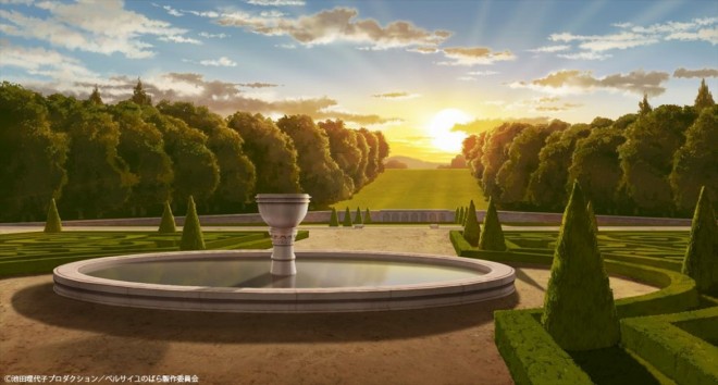 Jarjayes Residence, Garden – Theatrical Anime "The Rose of Versailles" (C) Riyoko Ikeda Production / The Rose of Versailles Production Committee