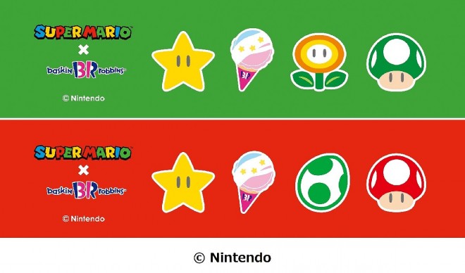 Baskin-Robbins "Super Mario Souvenir Cup Pair Set" Cup Design