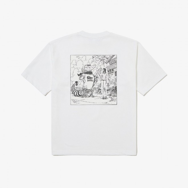 ONE PIECE × LACOSTE Collaboration: ONE PIECE Cover Art Back Print T-Shirt (White) Loose Fit ¥15,400 (Tax Included) back image