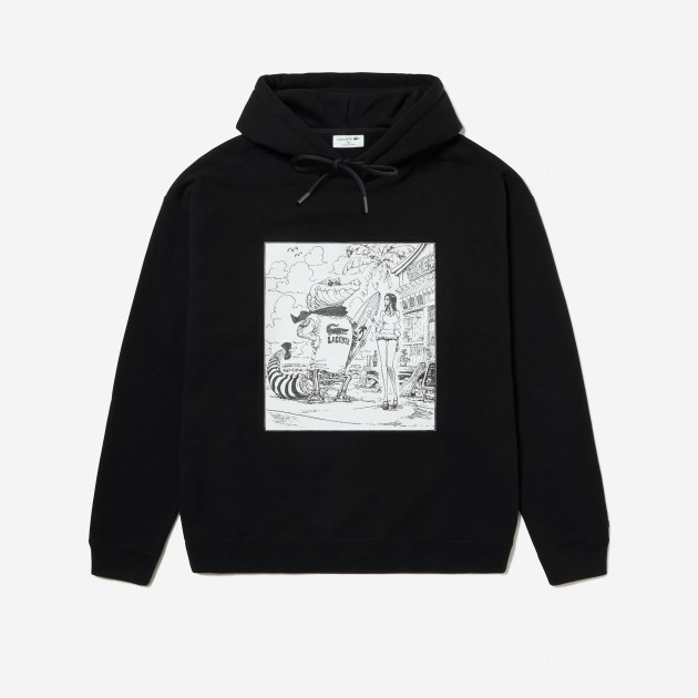 ONE PIECE × LACOSTE Collaboration: <Japan Exclusive Limited Quantity> ONE PIECE Cover Art Print Hoodie (Black) ¥33,000 (Tax Included)
