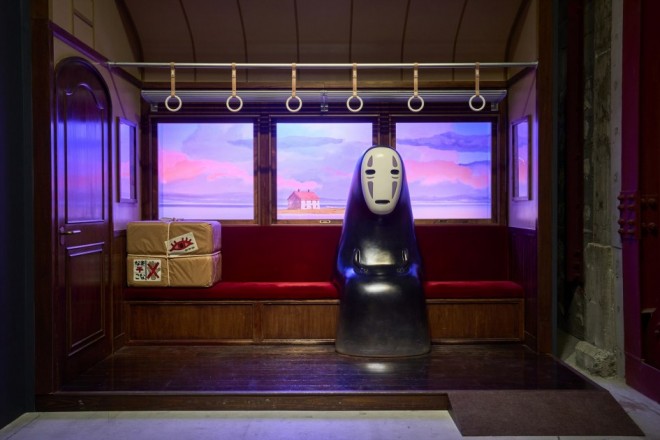 Recreated scene from "Ghibli’s Transforming Landmark Scenes" exhibit at the Tokyo venue of "Ghibli Park and Ghibli Exhibition"