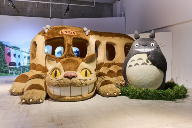 Catbus and Totoro at the Tokyo venue of "Ghibli Park and Ghibli Exhibition"