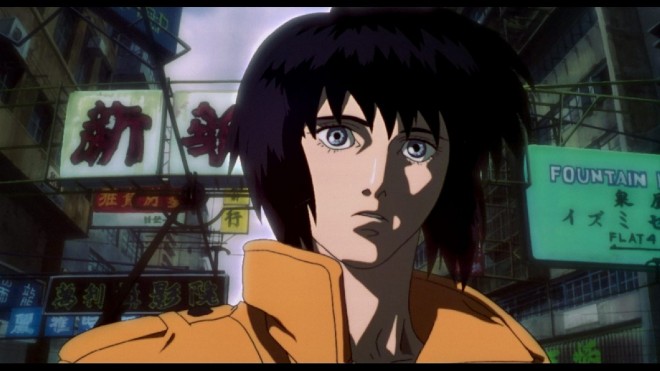 Atsuko Tanaka as Major Motoko Kusanagi in Ghost in the Shell