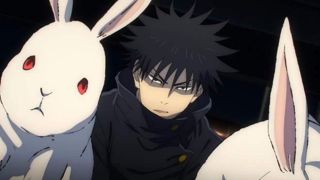 Megumi Fushiguro attacks with Rabbit Escape via JJK EP35 (season2)