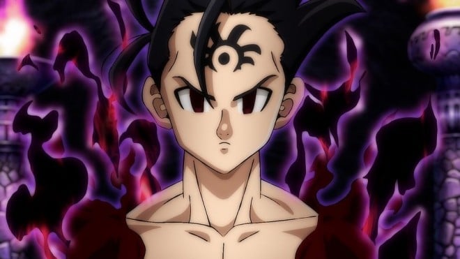 Scene cuts from the anime The Seven Deadly Sins: Four Knights of the Apocalypse