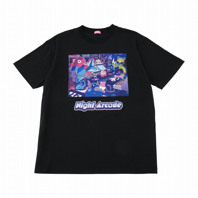 Merchandise Featuring Pokémon in a Nighttime Game Arcade Setting