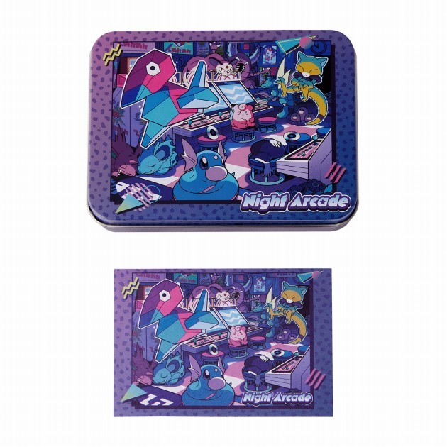 Merchandise Featuring Pokémon in a Nighttime Game Arcade Setting