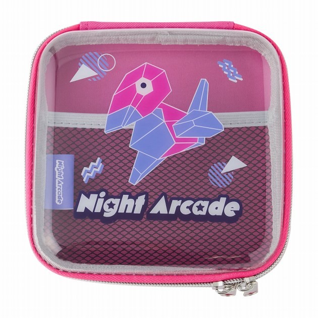 Merchandise Featuring Pokémon in a Nighttime Game Arcade Setting