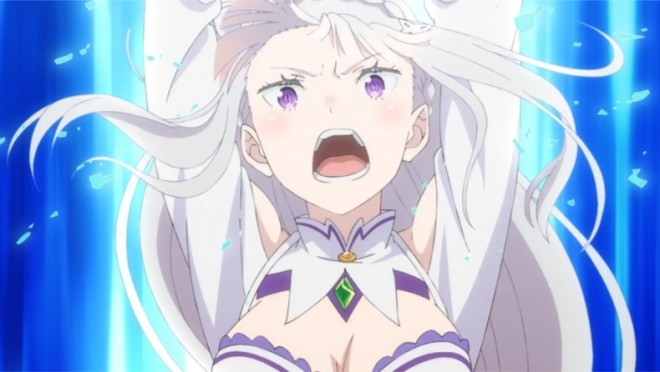 Emilia via anime "Re:Zero"