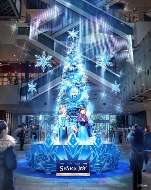At MARK IS Minatomirai, the "FROZEN CRYSTAL TREE" inspired by Frozen will be displayed (image for illustrative purposes).
