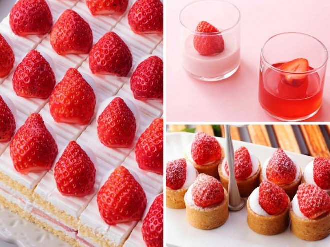 Indulge in a variety of strawberry desserts including shortcake, tarts, and jelly