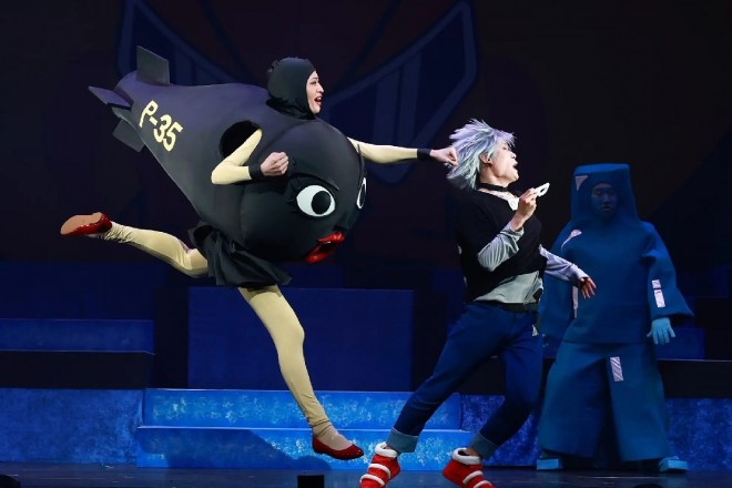 A glimpse of the Super Wacky Stage☆Bobobo-bo Bo-bobo in action. (C) Yoshio Sawai / Shueisha, Boboste Production Committee