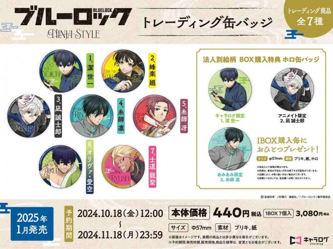 'Blue Lock' Ninja-Themed Original Merchandise Trading Can Badges