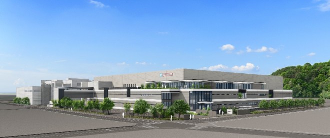 Exterior rendering of the new Bandai Hobby Center facility, scheduled to begin production in summer 2025.