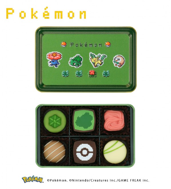 The new “Pokémon Meets Mary Chocolate” collection Assorted Box (Grass): 6 pieces, ¥1,404 (tax included)