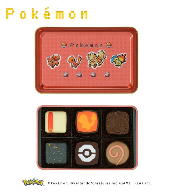 The new “Pokémon Meets Mary Chocolate” collection Assorted Box (Fire): 6 pieces, ¥1,404 (tax included)