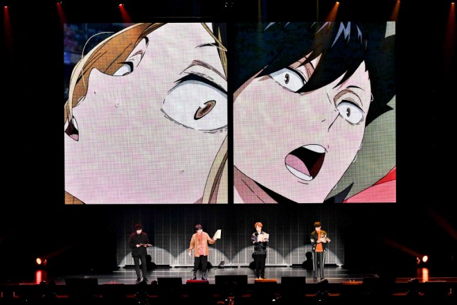 Haikyuu!! Cast: (Left to right) Yuichi Nakamura, Yuki Kaji, Ayumu Murase, Kaito Ishikawa