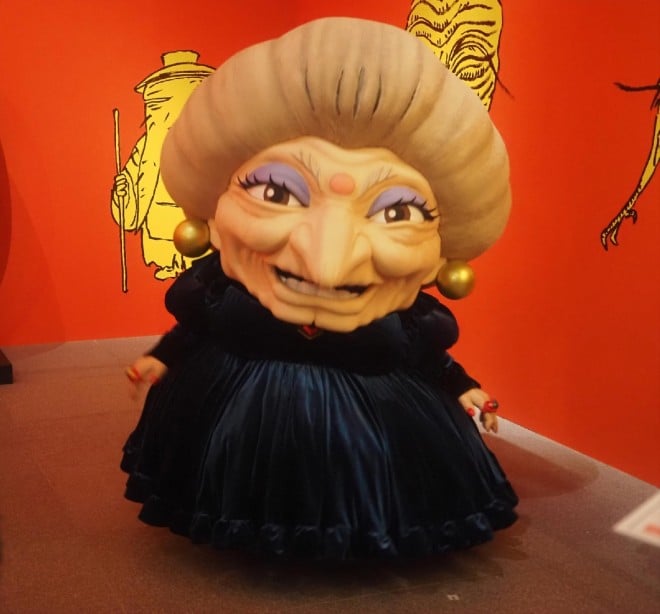 Yubaba appears at the Nagano venue of Toshio Suzuki and Studio Ghibli Exhibition