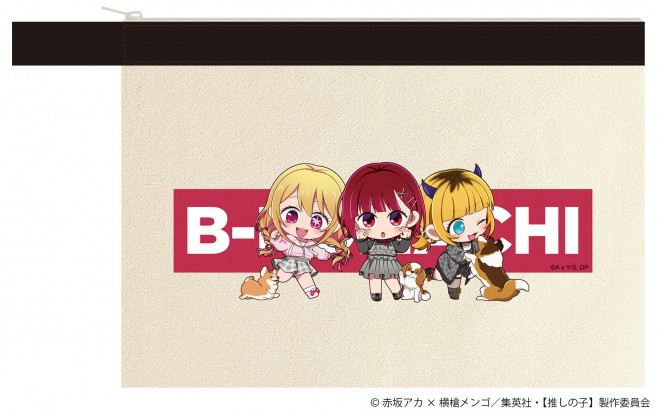 Exclusive key visual for the Oshi no Ko pop-up store in Japan featuring Aqua, Ruby, Kana, and MEMcho in themed outfits.