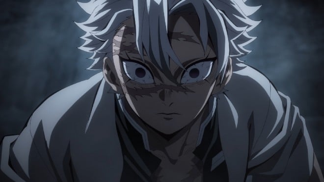 Sanemi Shinazugawa and Obanai Iguro battle in Demon Slayer: Hashira Training Arc