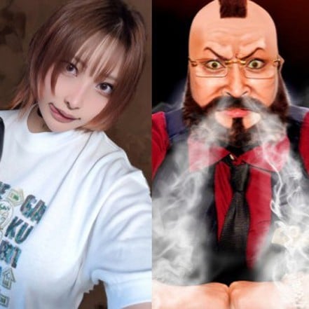 Before-and-after of cosplayer Souu