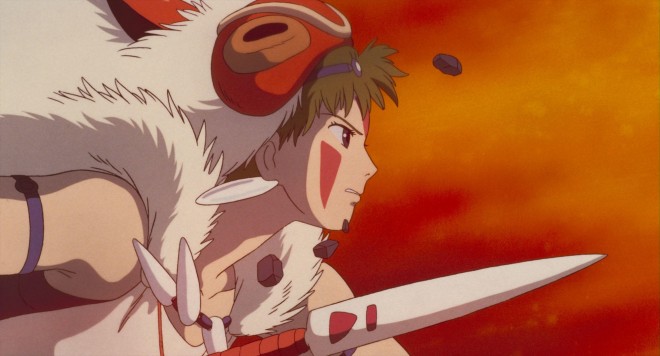 Poster visual for the 4K digital remaster of Princess Mononoke, announcing its nationwide expansion to all 47 prefectures in Japan.