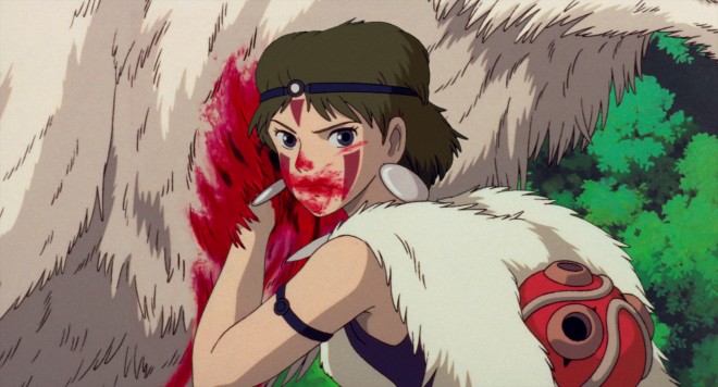 Poster visual for the 4K digital remaster of Princess Mononoke, announcing its nationwide expansion to all 47 prefectures in Japan.
