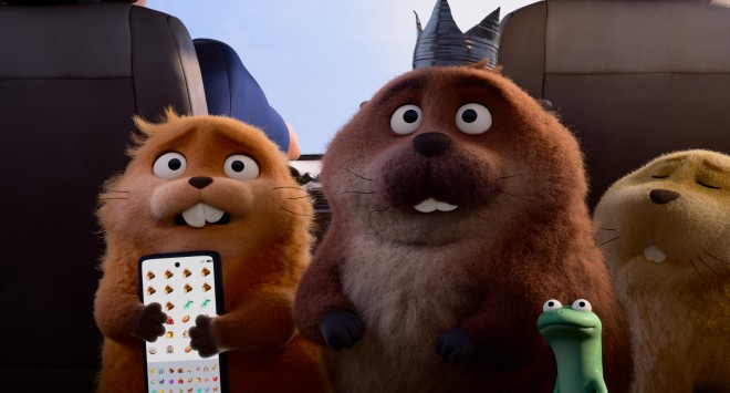 A scene from Disney and Pixar film When I Become a Beaver showing characters in a forest environment