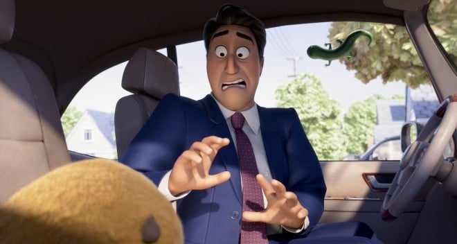 A scene from Disney and Pixar film When I Become a Beaver showing characters in a forest environment