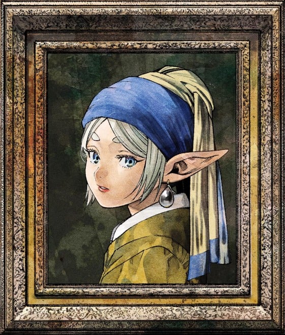 Frieren Looks Right at Home: Illustration Inspired by Vermeer’s Masterpiece Girl with a Pearl Earring