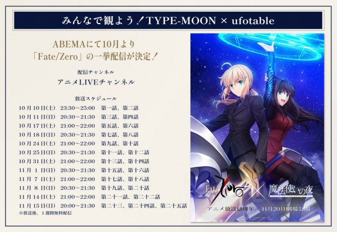 Witch on the Holy Night x Fate/Zero collaboration campaign graphic